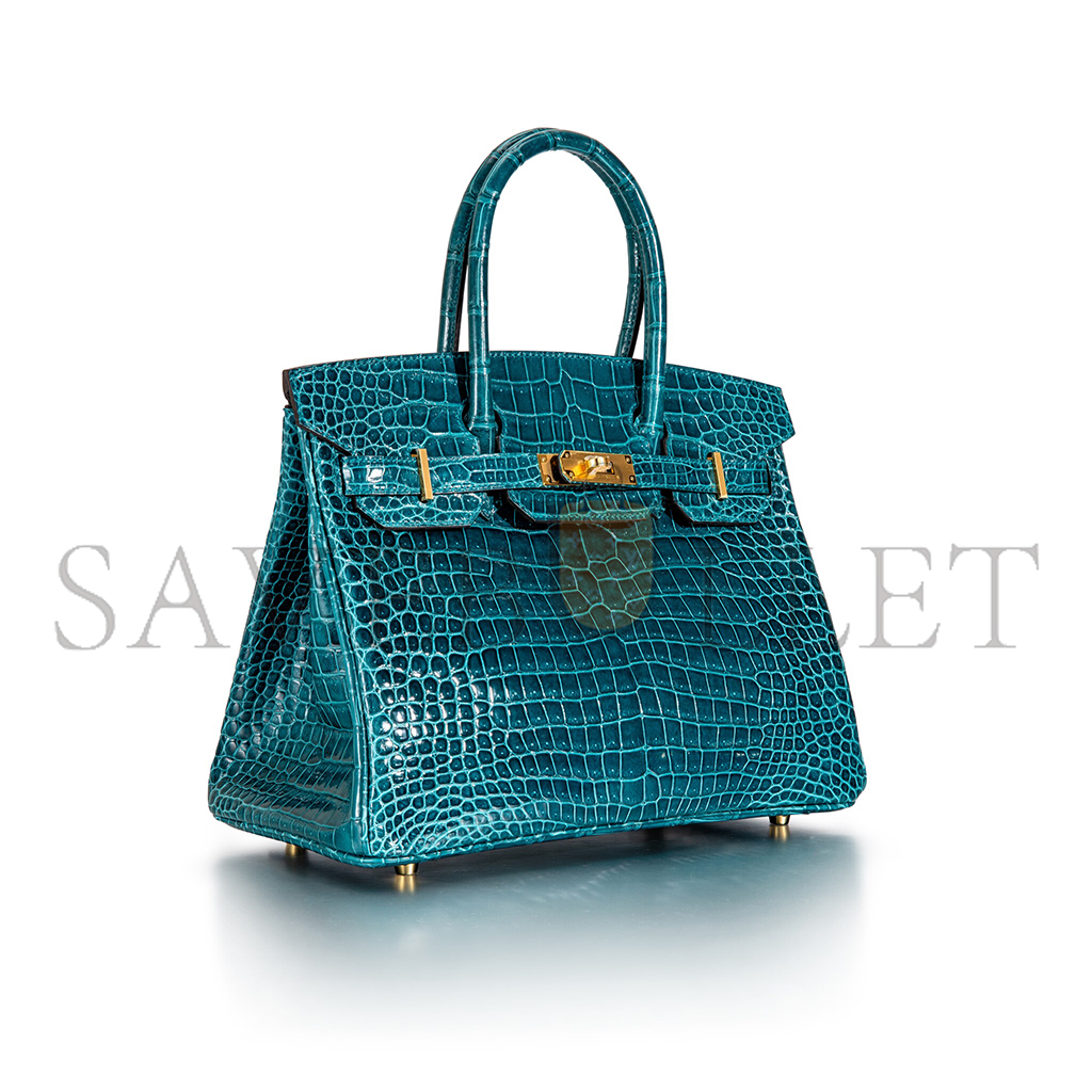 HERMÈS MASTER BIRKIN 35 CROCODILE LEATHER GREEN GOLD BUCKLE H041367CK35 (35*28*18cm)